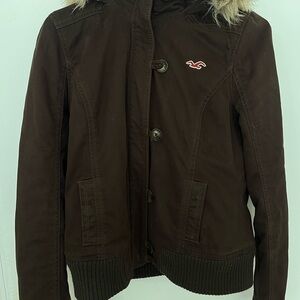 Brown Jacket with Fur Trim